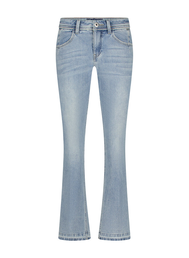 Red Button Cropped Flared Jeans Babette SRB4480 - 108 Bleach