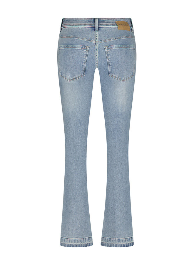 Red Button Cropped Flared Jeans Babette SRB4480 - 108 Bleach