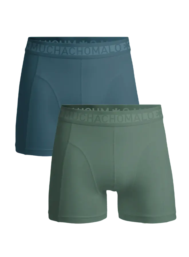 Muchachomalo Boxershorts SOLID1010-662 2Pack - Green/Blue