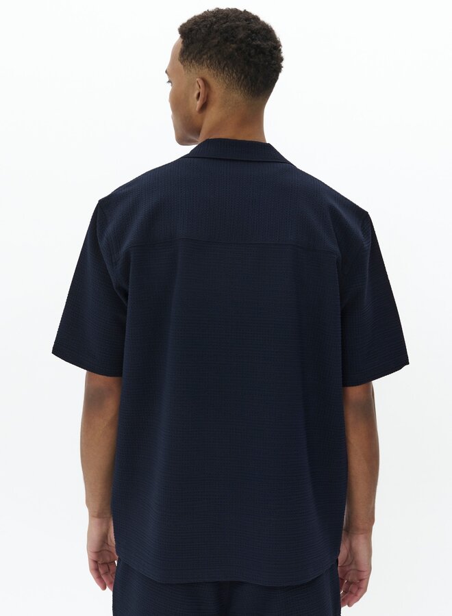 Matinique Overhemd Korte Mouw MAklampo 30208065 - 194011 Dark Navy