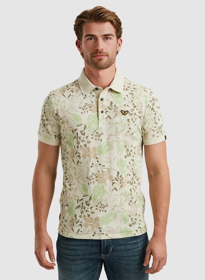PME Legend Overhemd Korte Mouw printed fine pique PPSS2504879 - 7013 Bone White