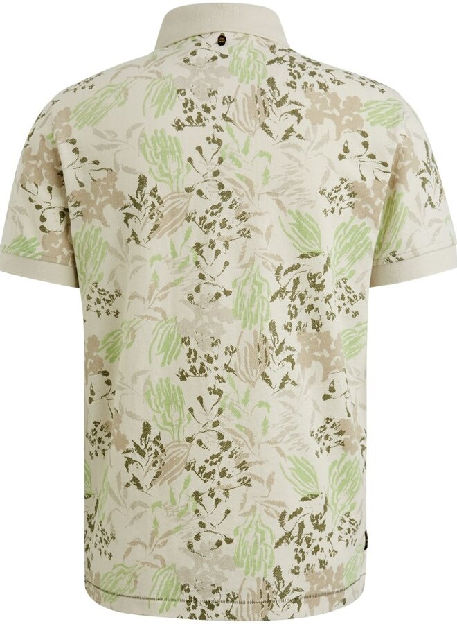 PME Legend Overhemd Korte Mouw printed fine pique PPSS2504879 - 7013 Bone White