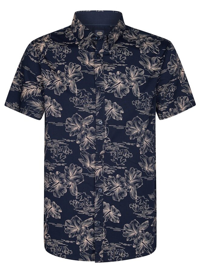 Petrol Overhemd Korte Mouw M-1050-SIS419 - 5178 Navy Blue