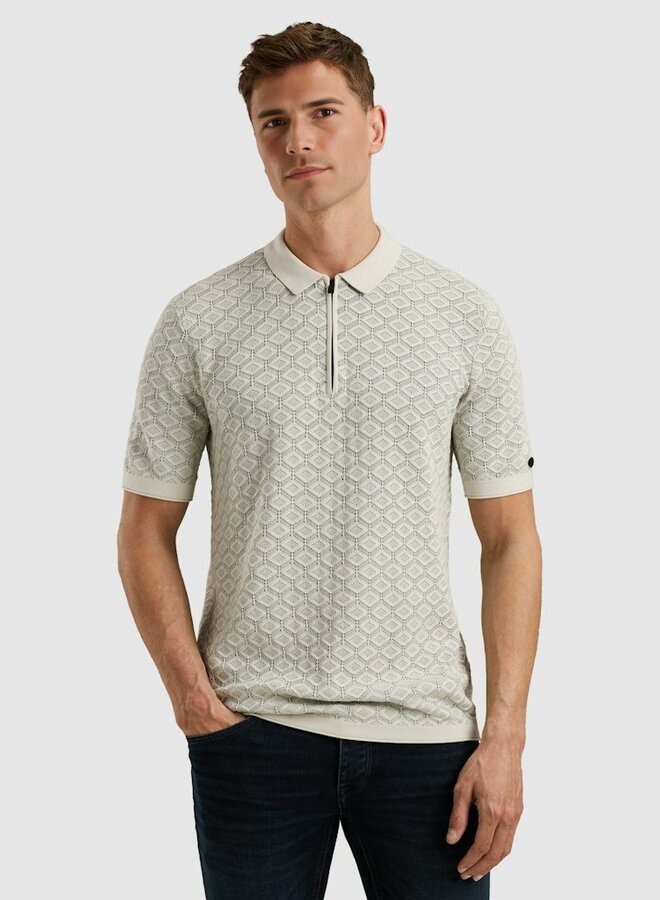 Polo Half-Zip cotton modal CPSS2504886 - 7014 Silver Birc