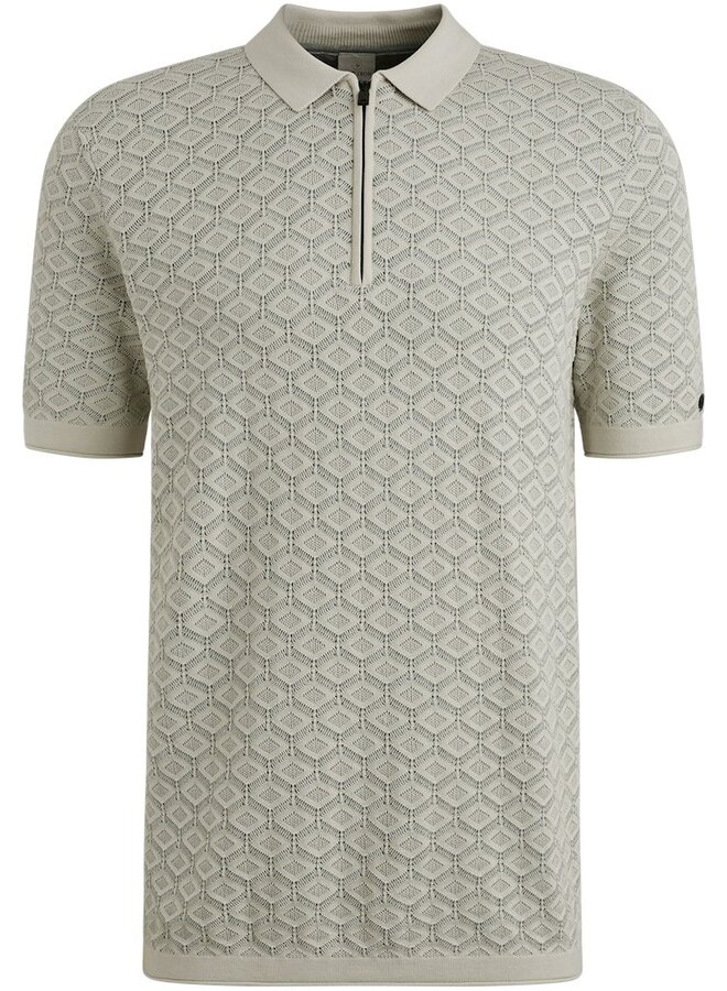 CAST IRON Polo Half-Zip cotton modal CPSS2504886 - 7014 Silver Birc