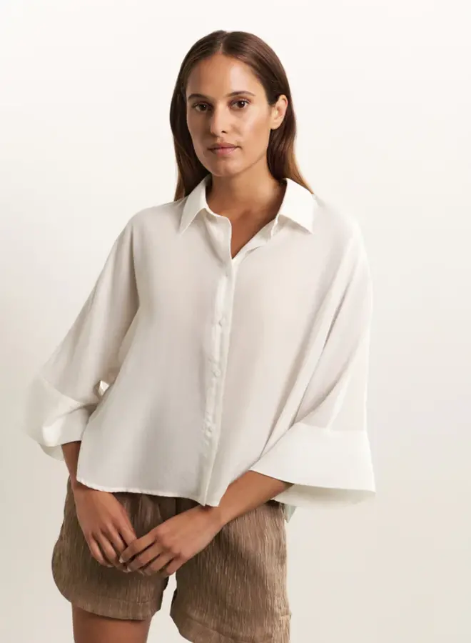 Blouse Met Wijde Mouwen 01-201164-505 - 00000 Pure White