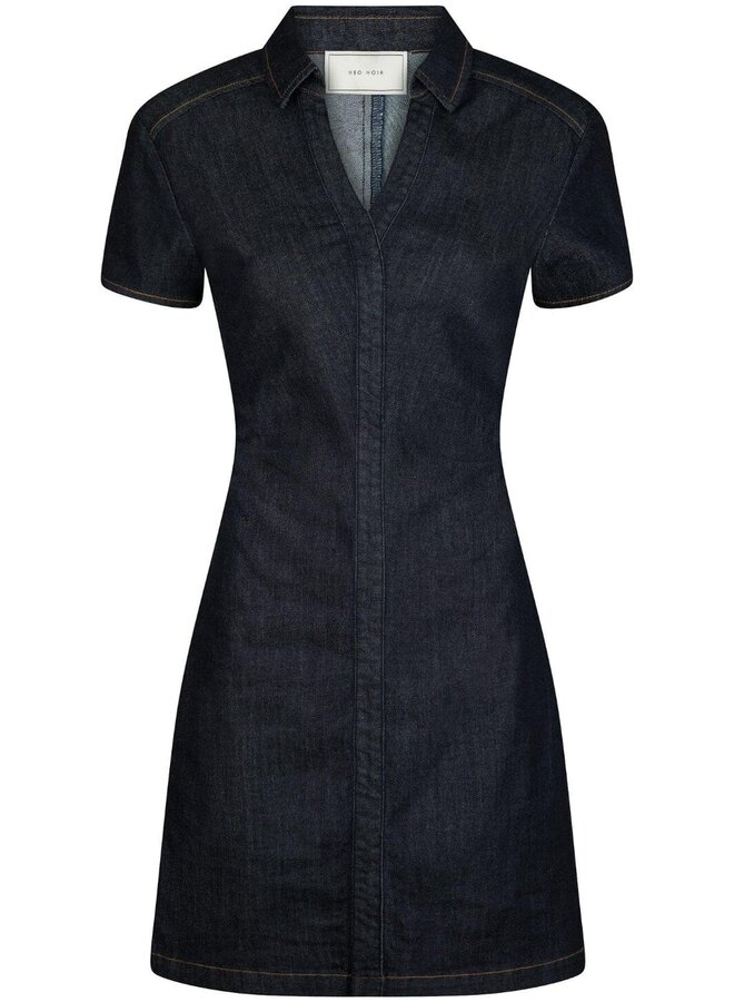 Neo Noir Jurk 164622 Abel Denim Dress - 534 Dark Blue