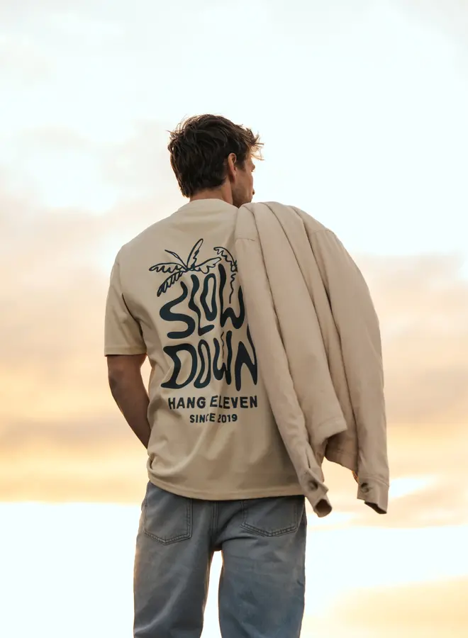 T-shirt Slow Down Palm Tree - Sand