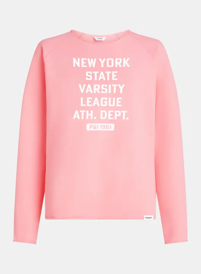 Penn&Ink Trui S25F1624 - 209/01 Fluor Pink - White