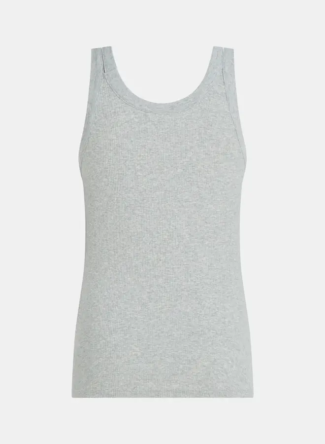 Penn&Ink Singlet Top S25F1419 - 83M/01 Grey Melange - White