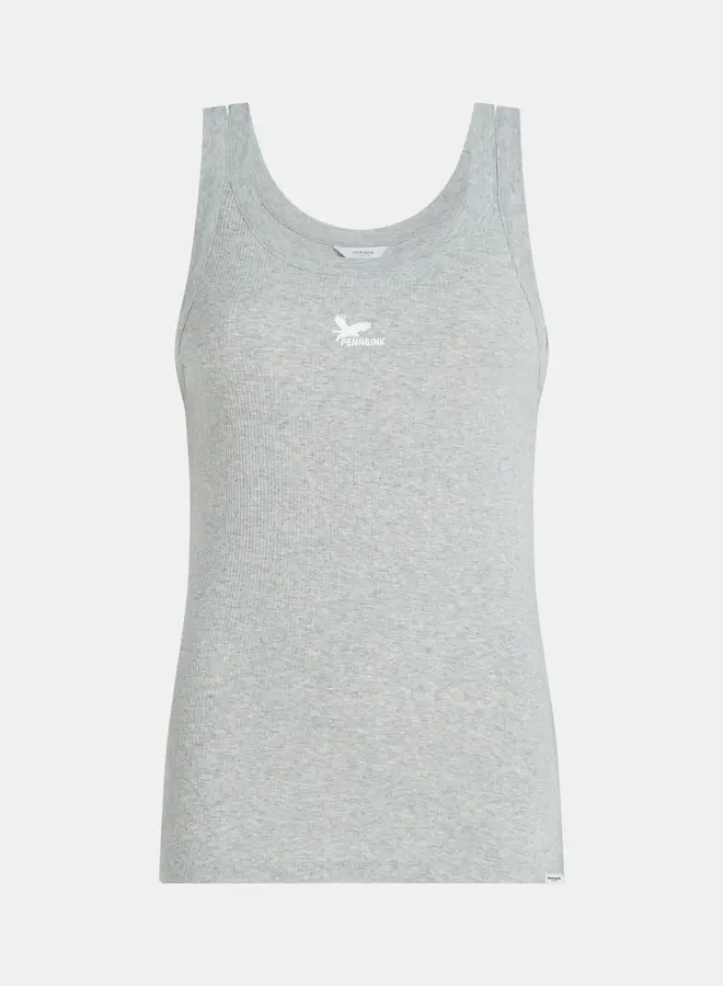 Singlet Top S25F1419 - 83M/01 Grey Melange - White