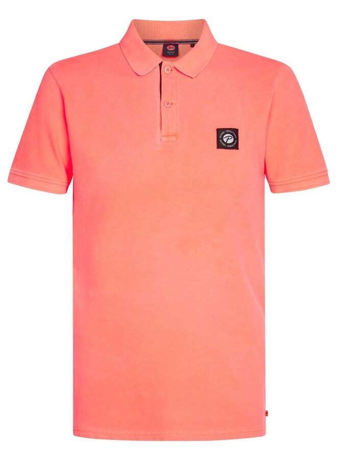 Petrol Polo Short Sleeve M-1050-POL945 - 3099 Fiery Coral