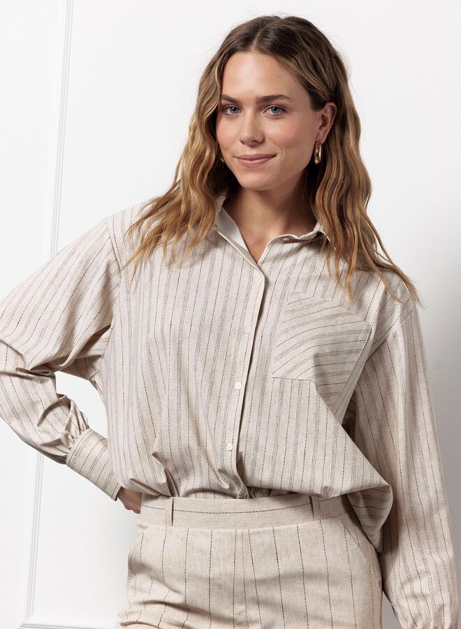 Pinstripe Blouse 12686 - 1490 Kit/Black