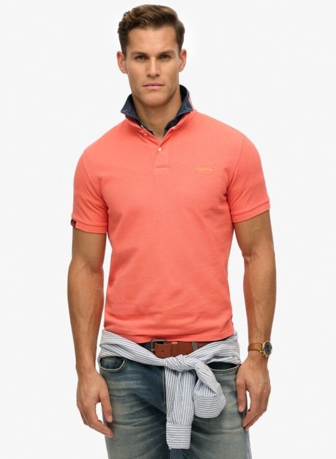 Superdry Polo Destroy M1110439A - MHI Hot Coral