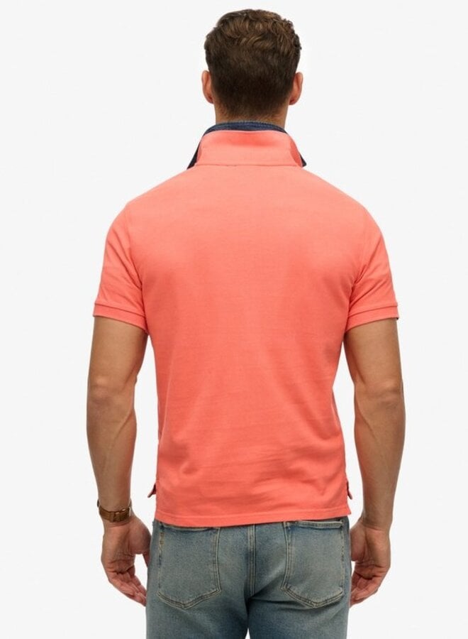 Superdry Polo Destroy M1110439A - MHI Hot Coral