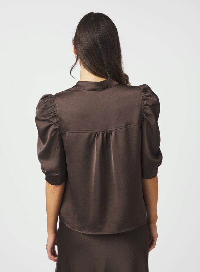 Neo Noir Satijnen Blouse Roella 162590 - 676 Dark Brown
