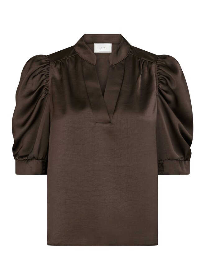 Neo Noir Satijnen Blouse Roella 162590 - 676 Dark Brown