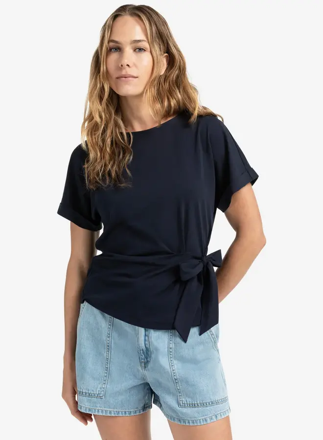 T-Shirt Met Knoopdetail 01-709093-506 - 94010 Total Eclipse Blue