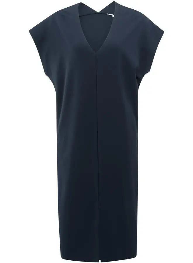 YAYA Jurk Met V-Hals 01-609179-506 - 94010 Total Eclipse Blue
