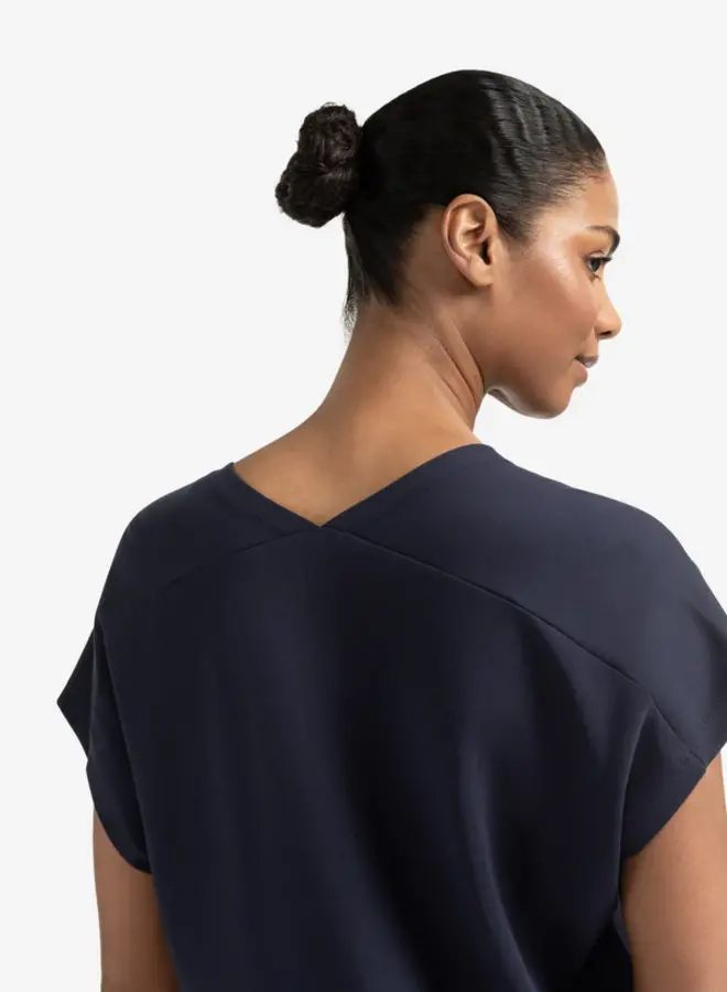 YAYA Jurk Met V-Hals 01-609179-506 - 94010 Total Eclipse Blue