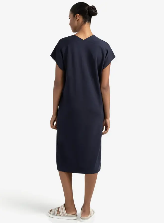 YAYA Jurk Met V-Hals 01-609179-506 - 94010 Total Eclipse Blue