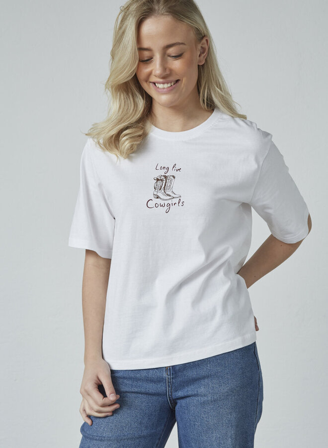T-shirt Cowgirl 18794 HEDA-LOOSE.SS9 - 829 White/Mocha