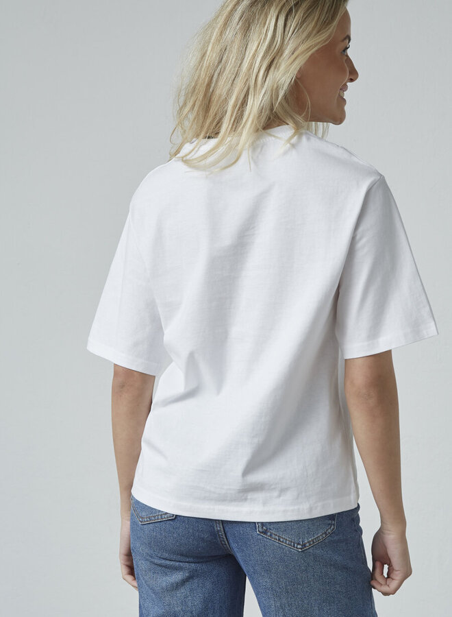 Sisters Point T-shirt Cowgirl 18794 HEDA-LOOSE.SS9 - 829 White/Mocha