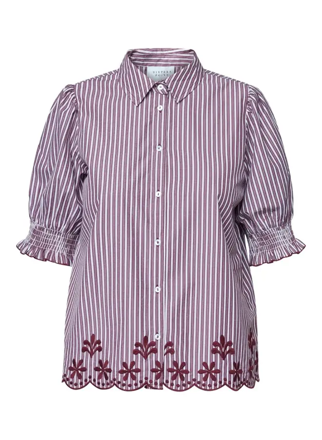 Sisters Point Blouse 18876 ISOLA-SS6 Shirts - 831 Bordeaux/White