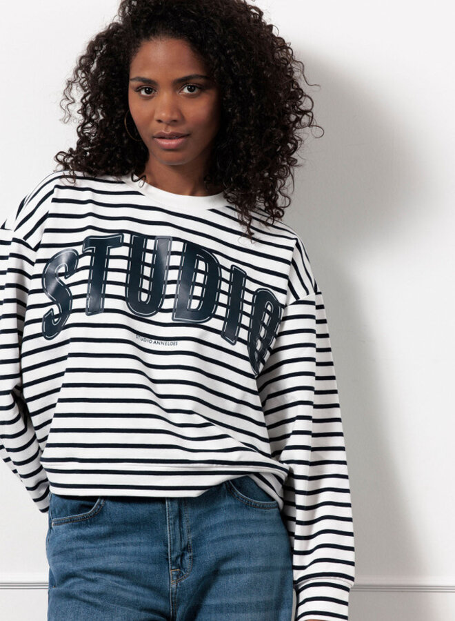 Studio Anneloes Sweater Puck 12834 - 6911 Dark Blue/Off White