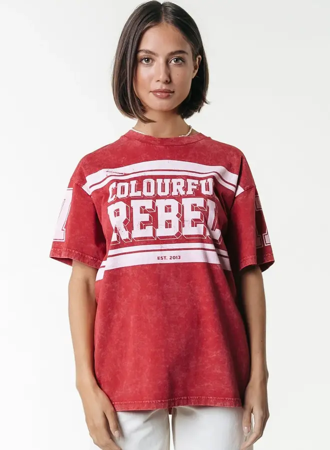 Colourful Rebel T-Shirt Acid WT116731 - 650 Racing Red