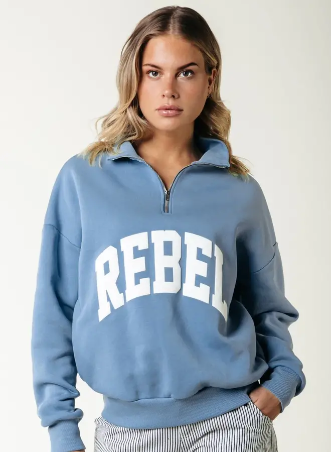 Half Zip Trui WS416849 - 501 Soft Blue