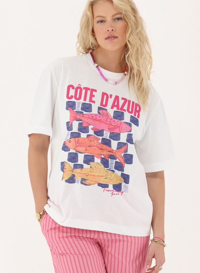 T-Shirt 'Côte d'Azur' MJ14122-0900 - Wit