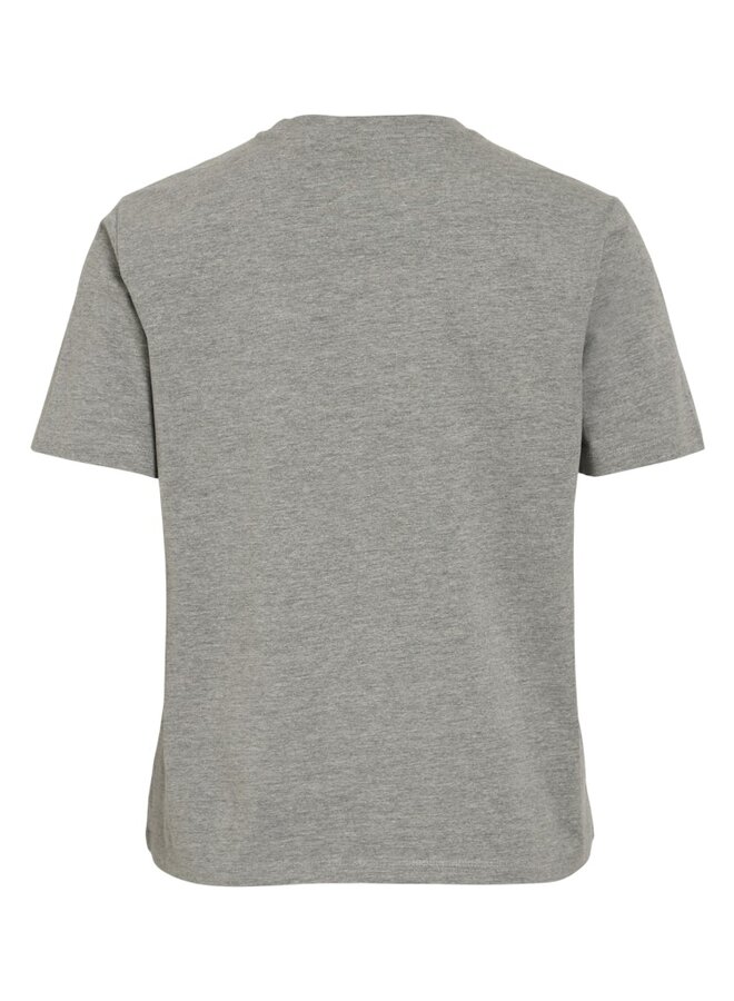 Vila T-Shirt - 14103448 - Medium Grey Melange