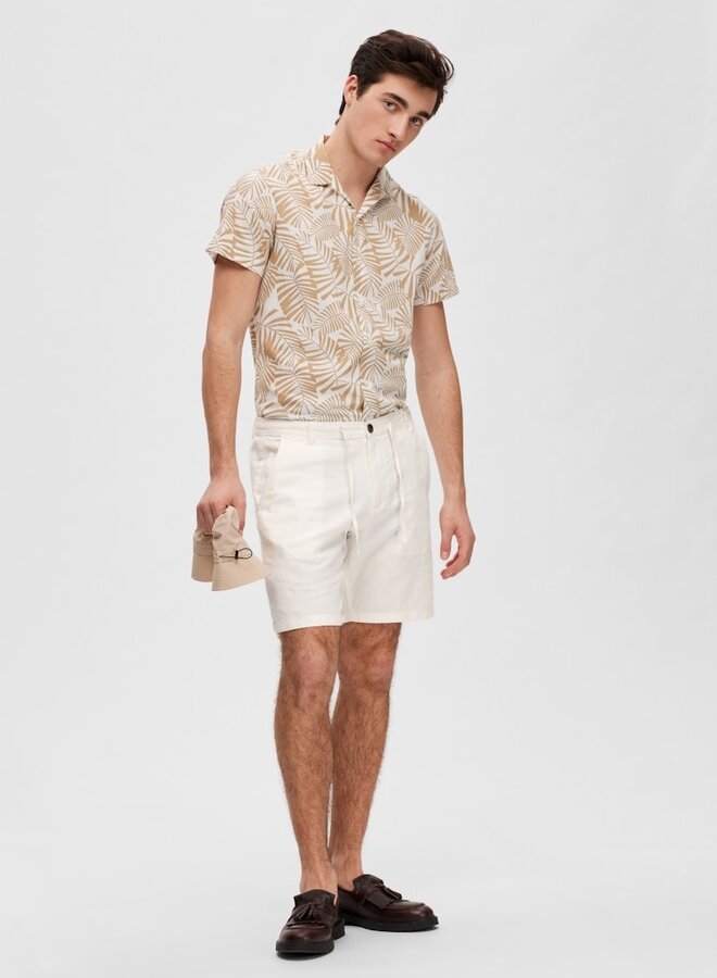 Linnen Short SLHREGULAR-BRODY16087638 - Cloud Dancer