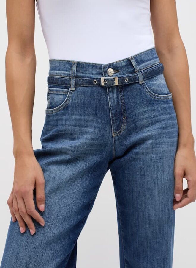 Angels Jeanswear Wide Leg Jeans Liz Belt 311 256530 - 3358 Mid Blue Used