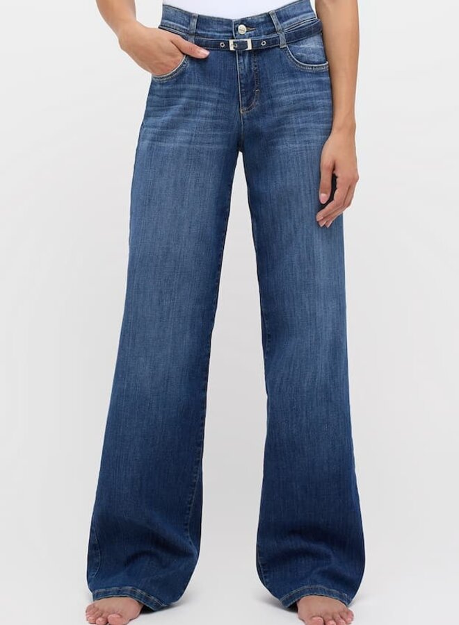 Angels Jeanswear Wide Leg Jeans Liz Belt 311 256530 - 3358 Mid Blue Used