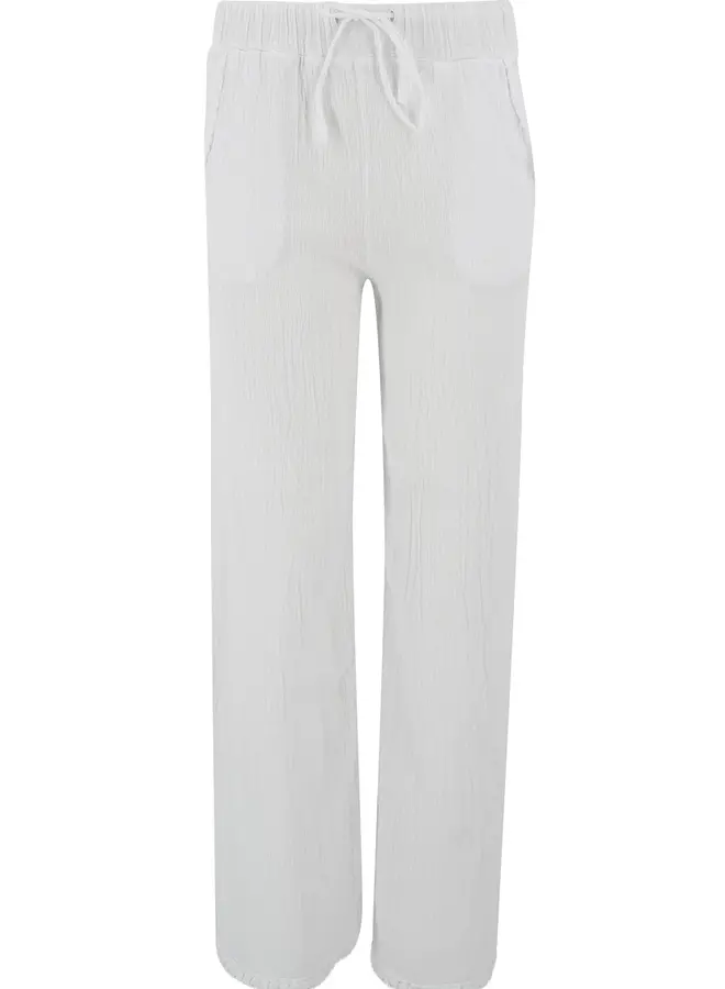 Ibzmode Linnen Broek Zora 231DL180WH - White