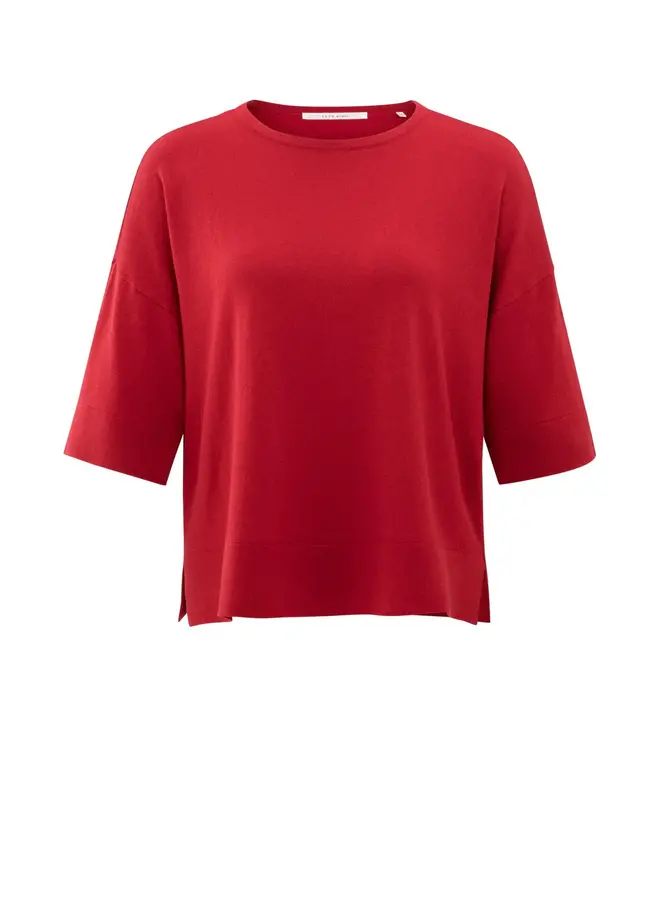 YAYA T-Shirt Gebreid 01-000454-507 - Scarlet Sage Red