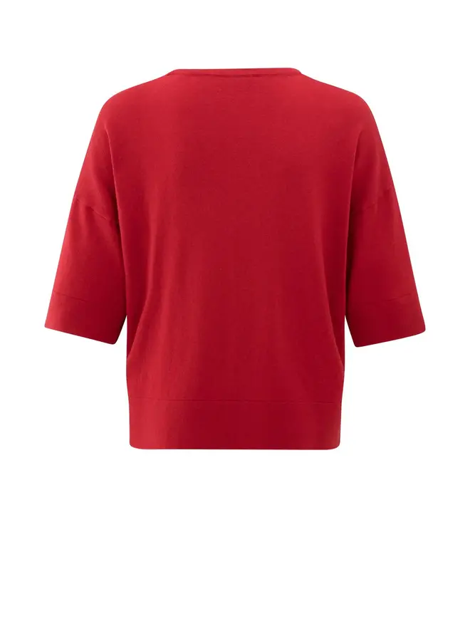 YAYA T-Shirt Gebreid 01-000454-507 - Scarlet Sage Red