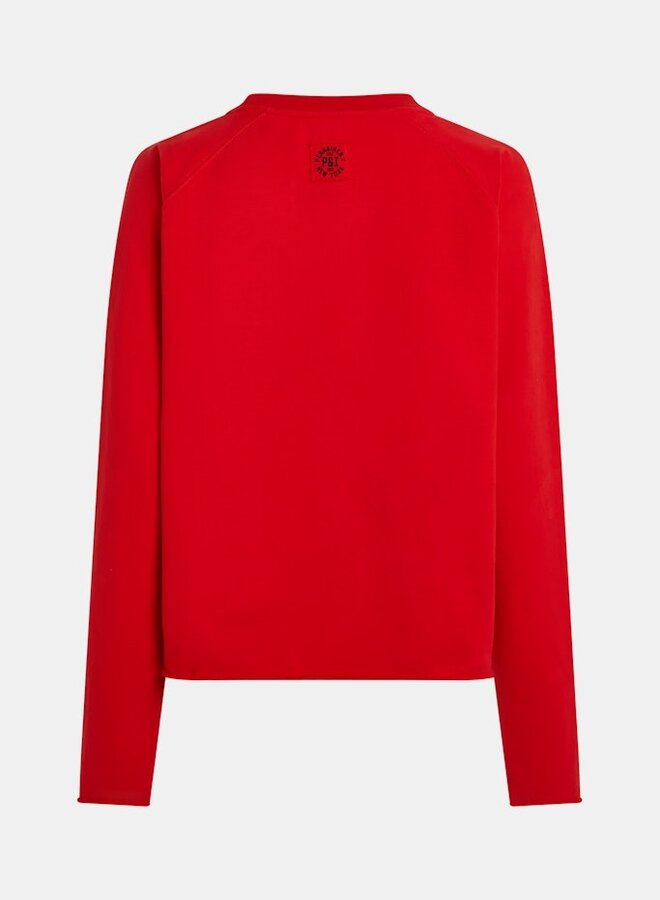 Penn&Ink Trui  Sweater print W25F1705 - tomato