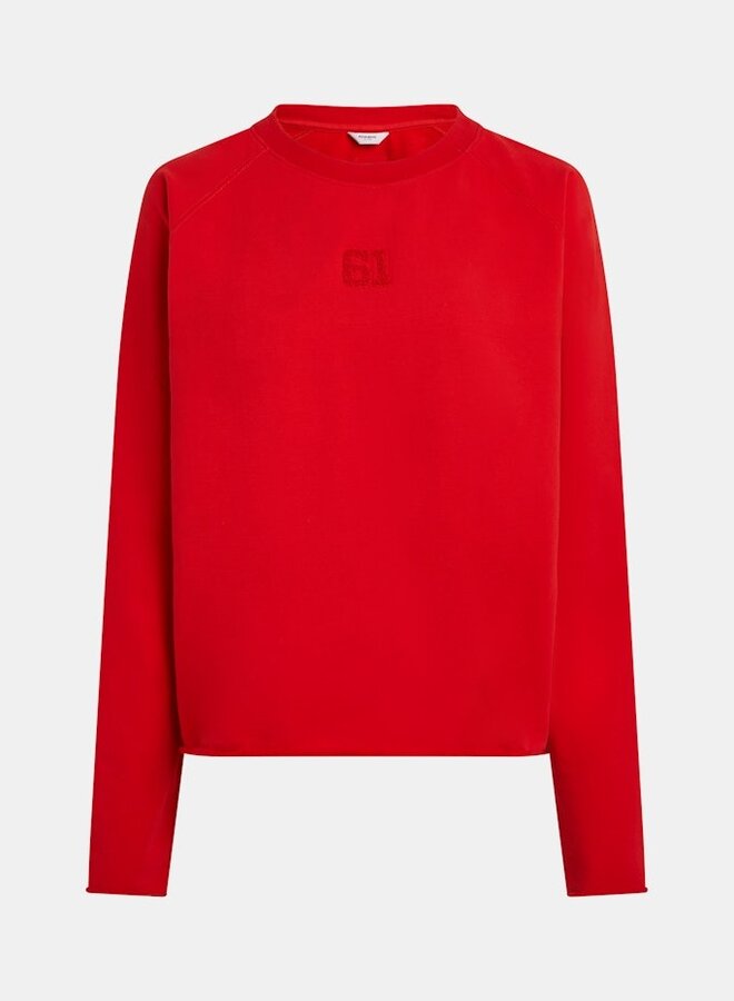 Penn&Ink Trui  Sweater print W25F1705 - tomato