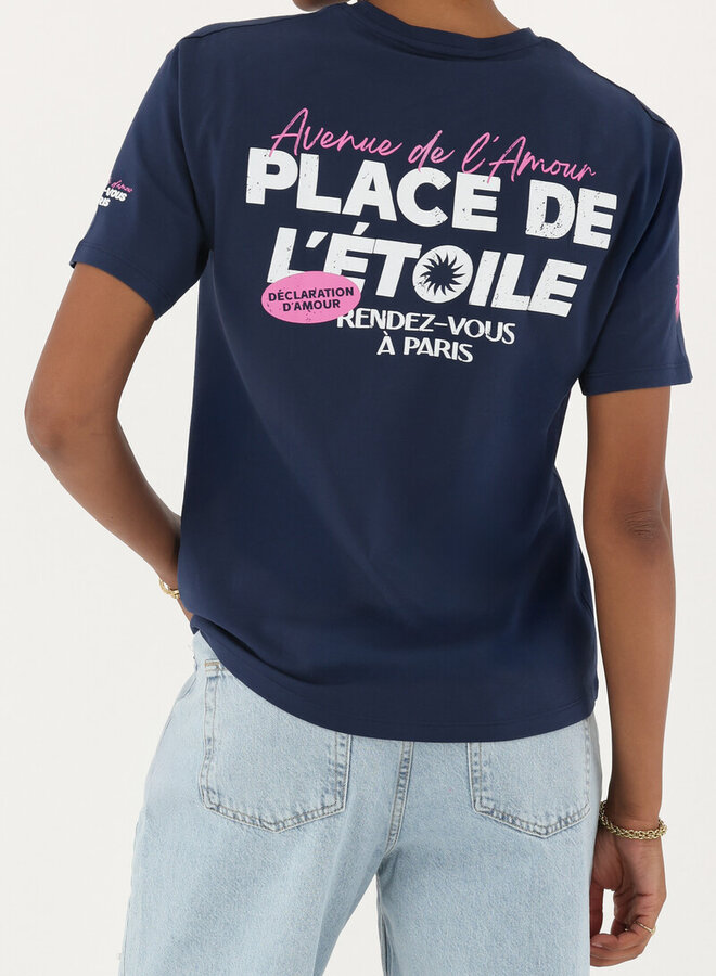 T-shirt place de l'étoile MJ13882-0675 - Donker Blauw