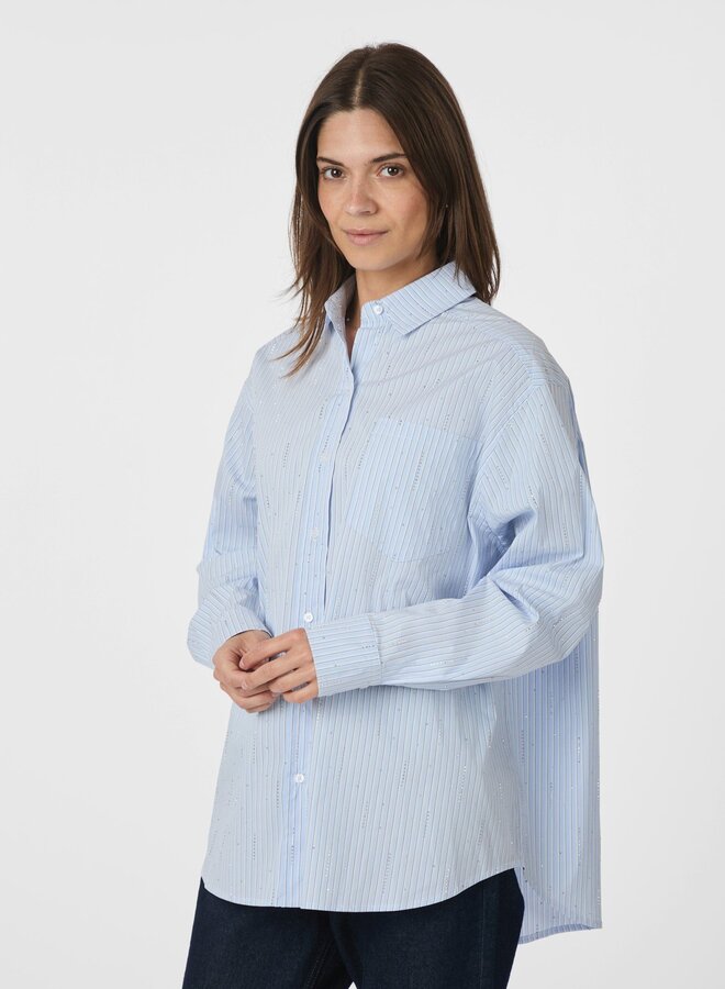 Neo Noir Blouse Dalma Pattern Stone 166110  -Light blue stripe