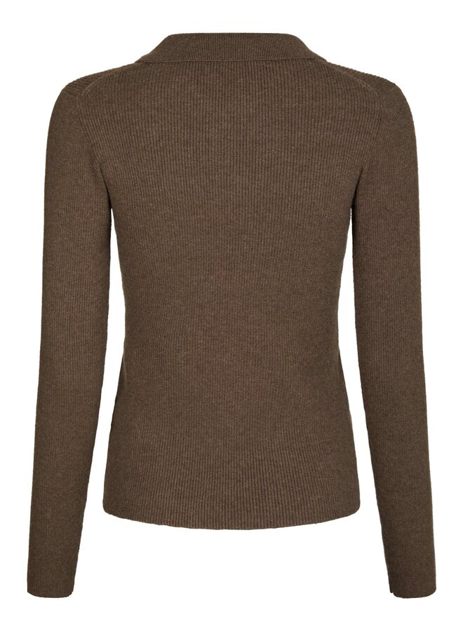 Neo Noir Trui Panama Knit 164017 - Brown Melange