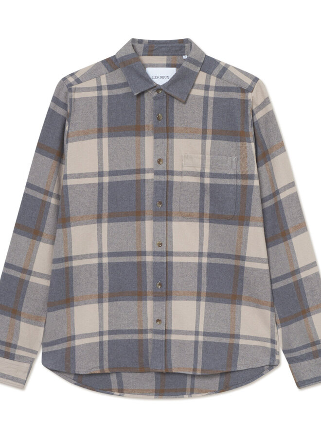 Les Deux Blouse 1000830 Jeremy Check Flannel T - 320 Grey Melange