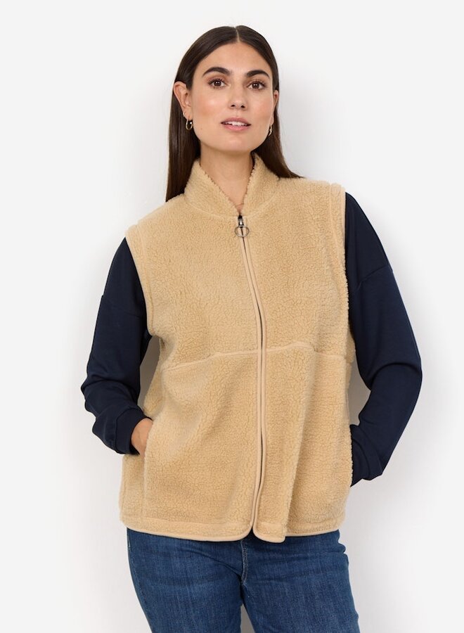 Soyaconcept Teddy Waistcoat Gilet  26851 -Sand