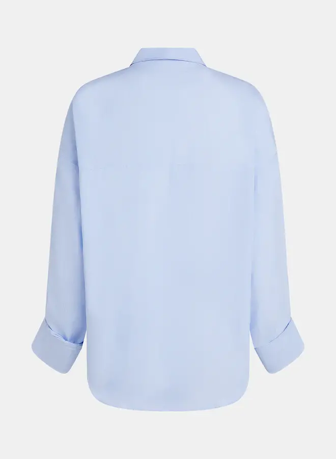 Penn&Ink Blouse Stripe W25Z793 - 50 Light Blue