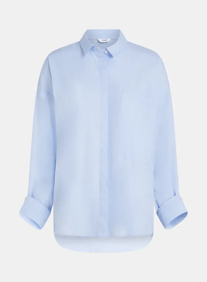 Penn&Ink Blouse Stripe W25Z793 - 50 Light Blue