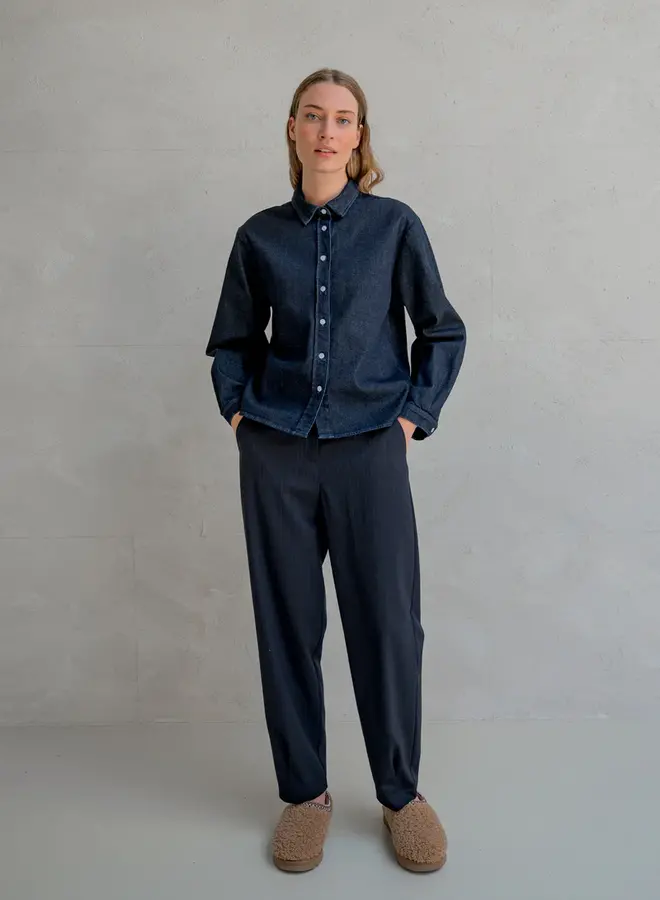 Blouse W25Z801 - 595 Dark Blue Jeans