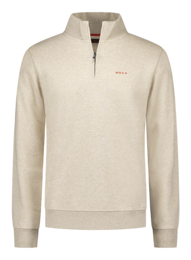 New Zealand Auckland Trui Half Zip 25GN314 - 1183 Light Clay